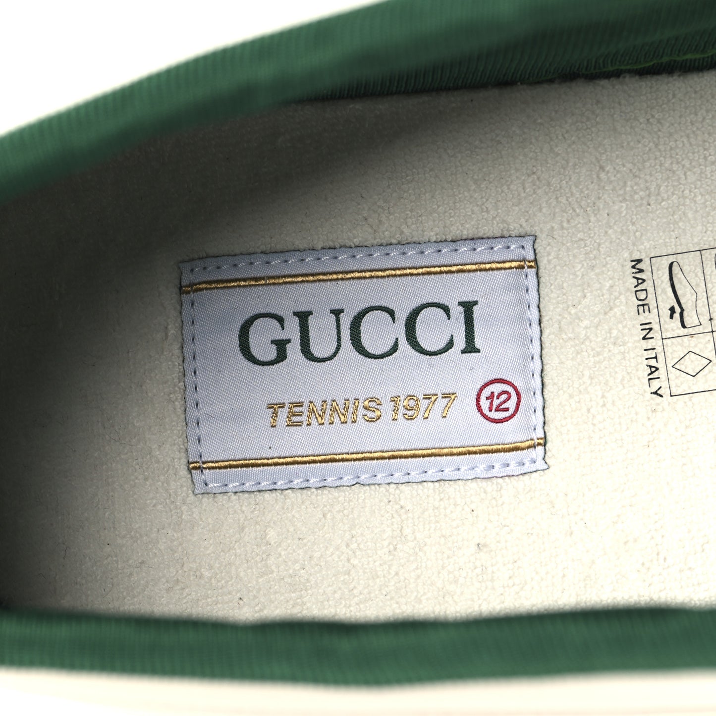 Jacquard Mini GG Monogram Web Mens 1977 Tennis Sneakers 12 White