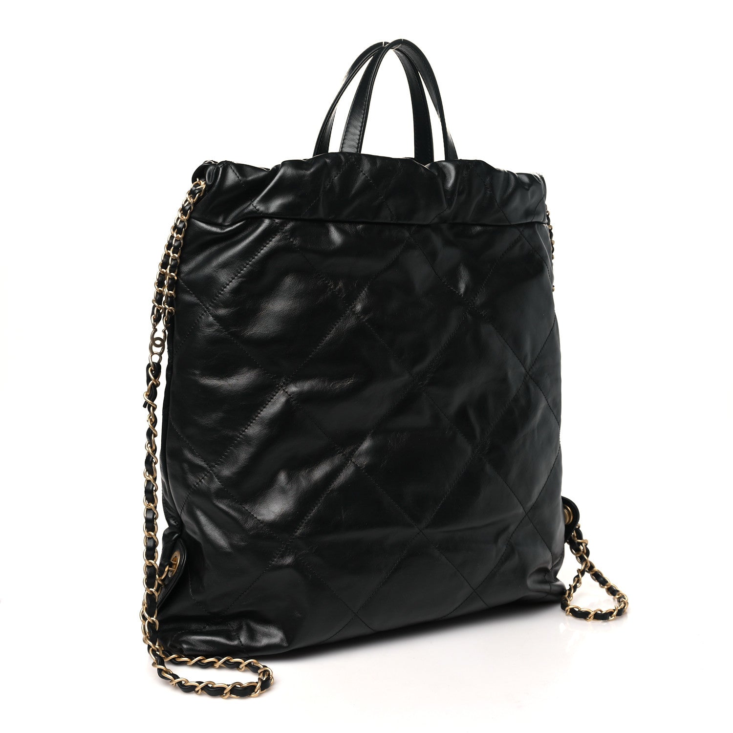 Chanel Shiny Calfskin Quilted Chanel 22 Backpack Black 3 of 10