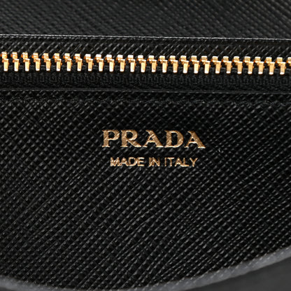 Prada Saffiano Metal Continental Flap Wallet Black 7 of 8