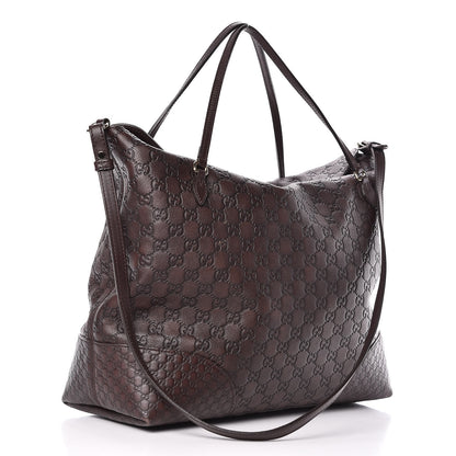 Gucci Guccissima Large Bree Foldover Tote Chocolate 4 of 17