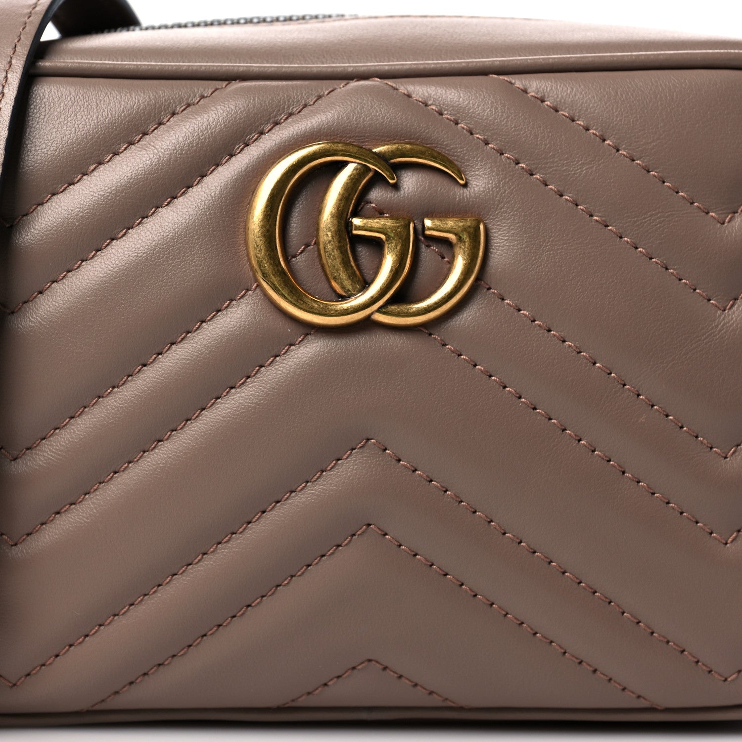 Gucci Calfskin Matelasse Mini GG Marmont Chain Shoulder Bag Porcelain Rose 9 of 12