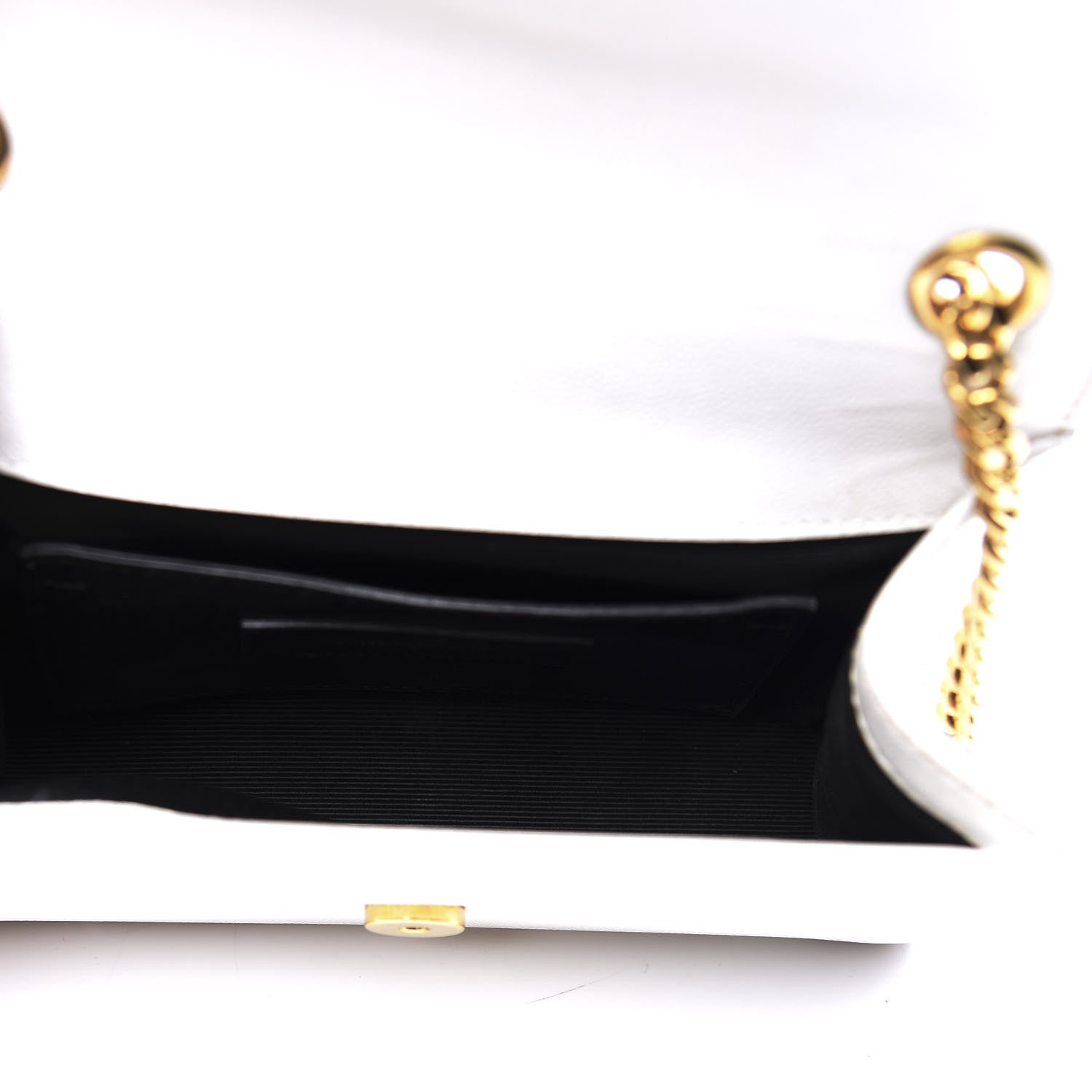 Saint Laurent Grain De Poudre Small Monogram Kate Satchel Optical White 4 of 9