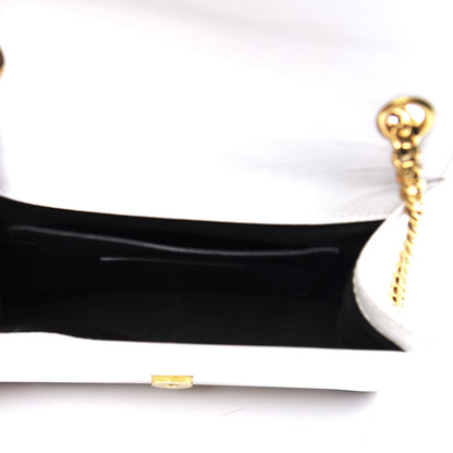 Saint Laurent Grain De Poudre Small Monogram Kate Satchel Optical White 4 of 9