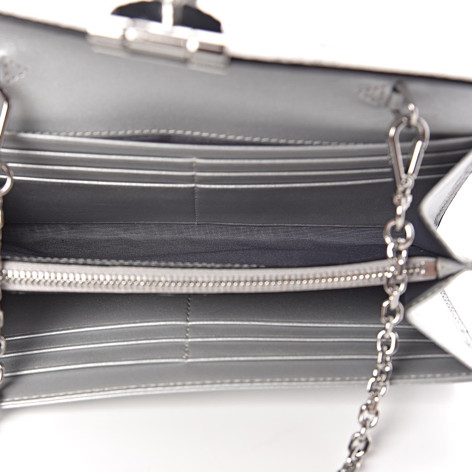 MCM Metallic Visetos Patricia Wallet On Chain Silver 5 of 9