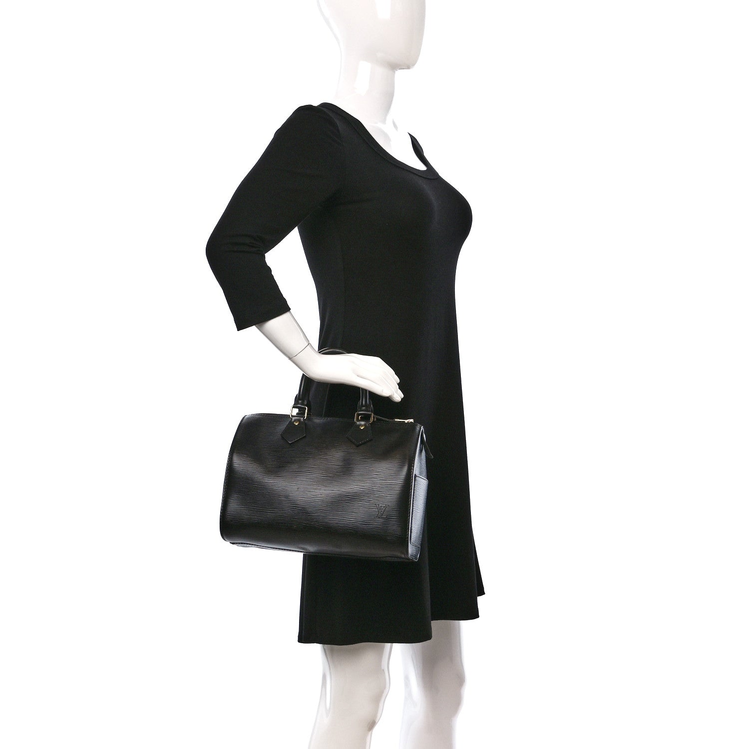 Louis Vuitton Epi Speedy 25 Black 2 of 11