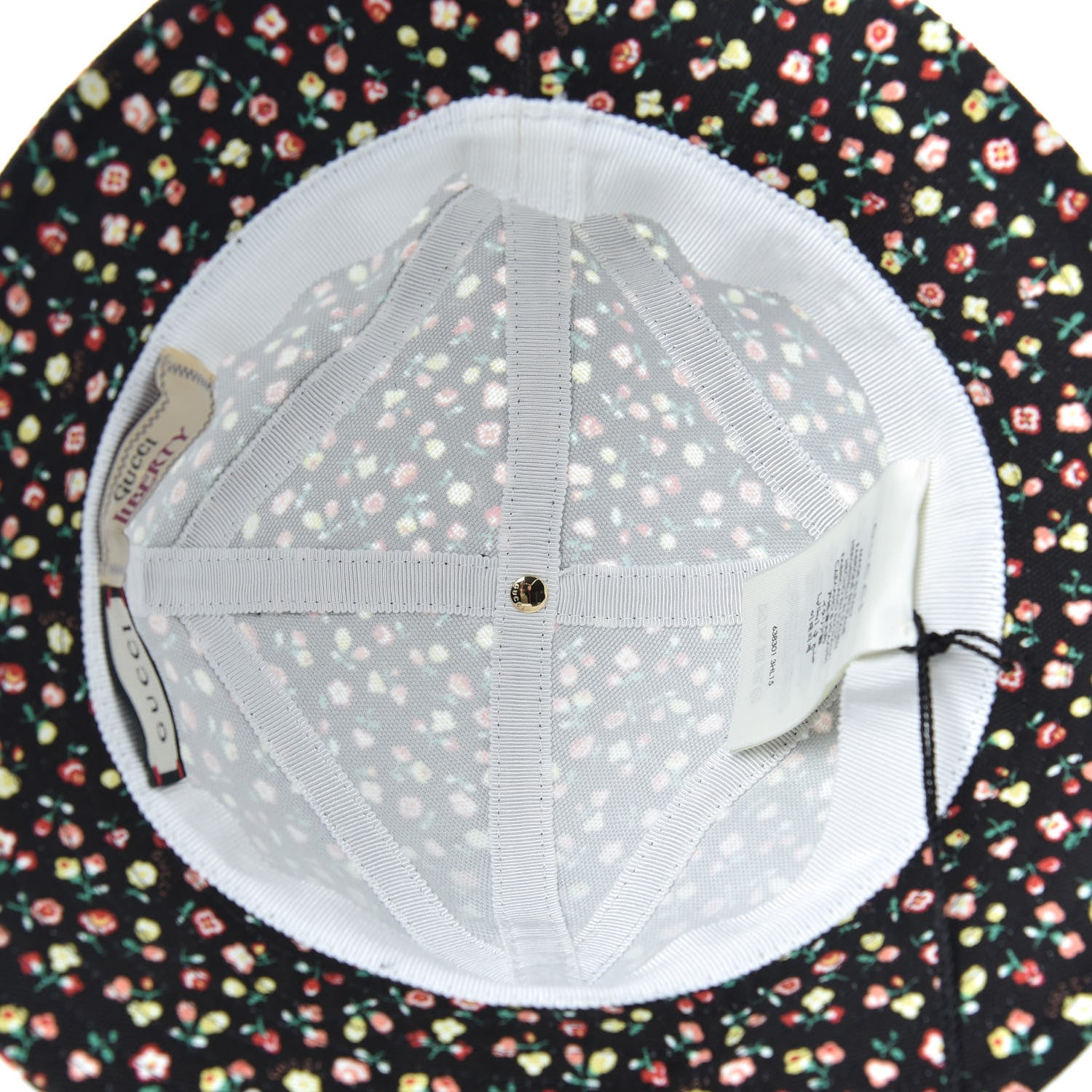 Gucci X LIBERTY OF LONDON Canvas Floral Print Bucket Hat S Black Multicolor 7 of 8