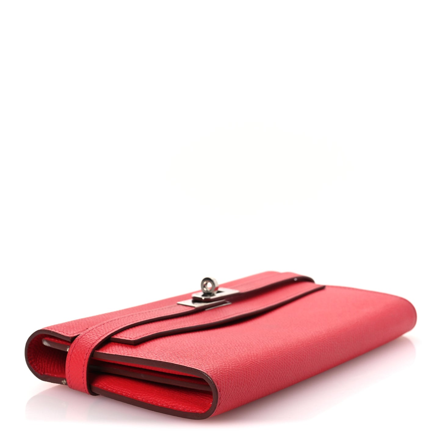Epsom Kelly Longue Wallet Rouge Pivoine