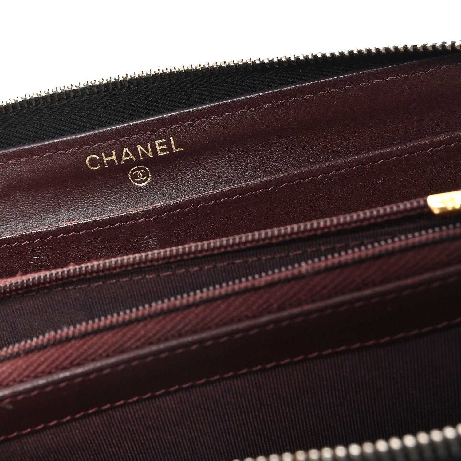 Chanel Caviar Quilted Large Gusset Zip Around Wallet Black 6 of 9