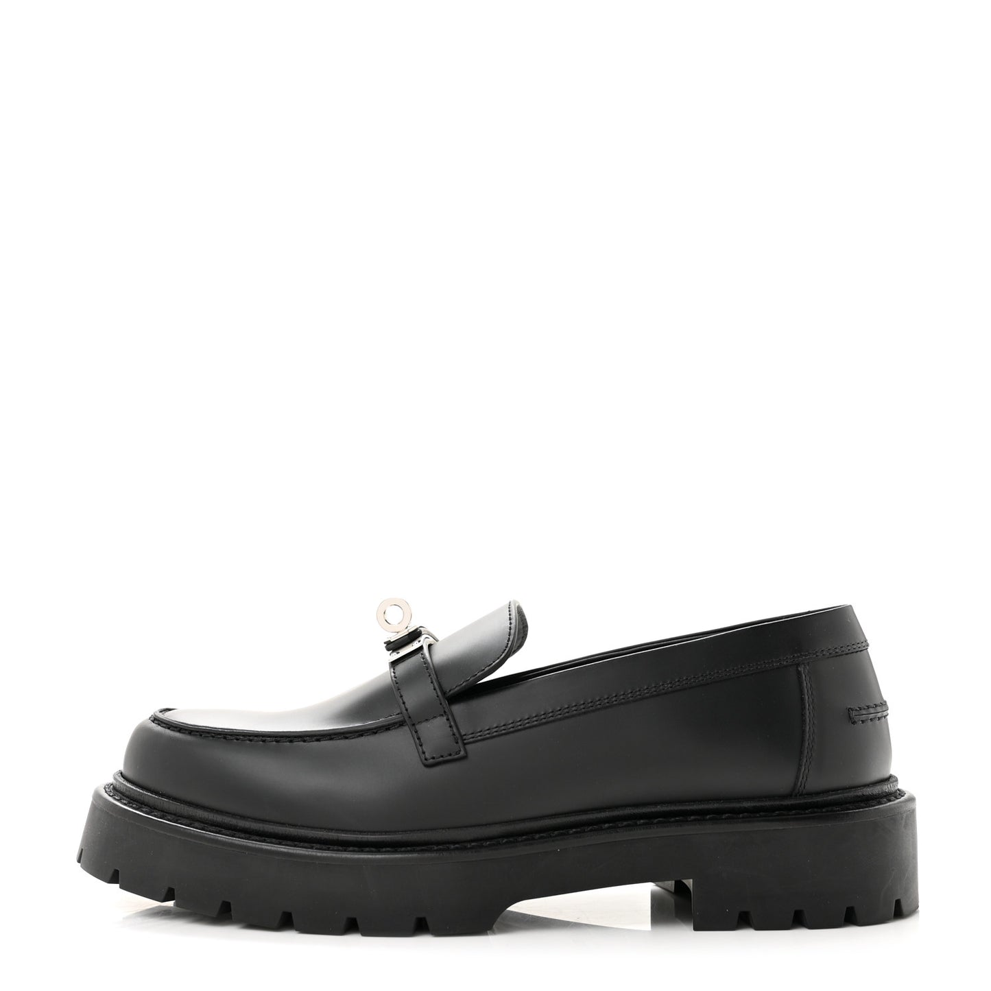 Calfskin Womens Icone Loafers 37 Black