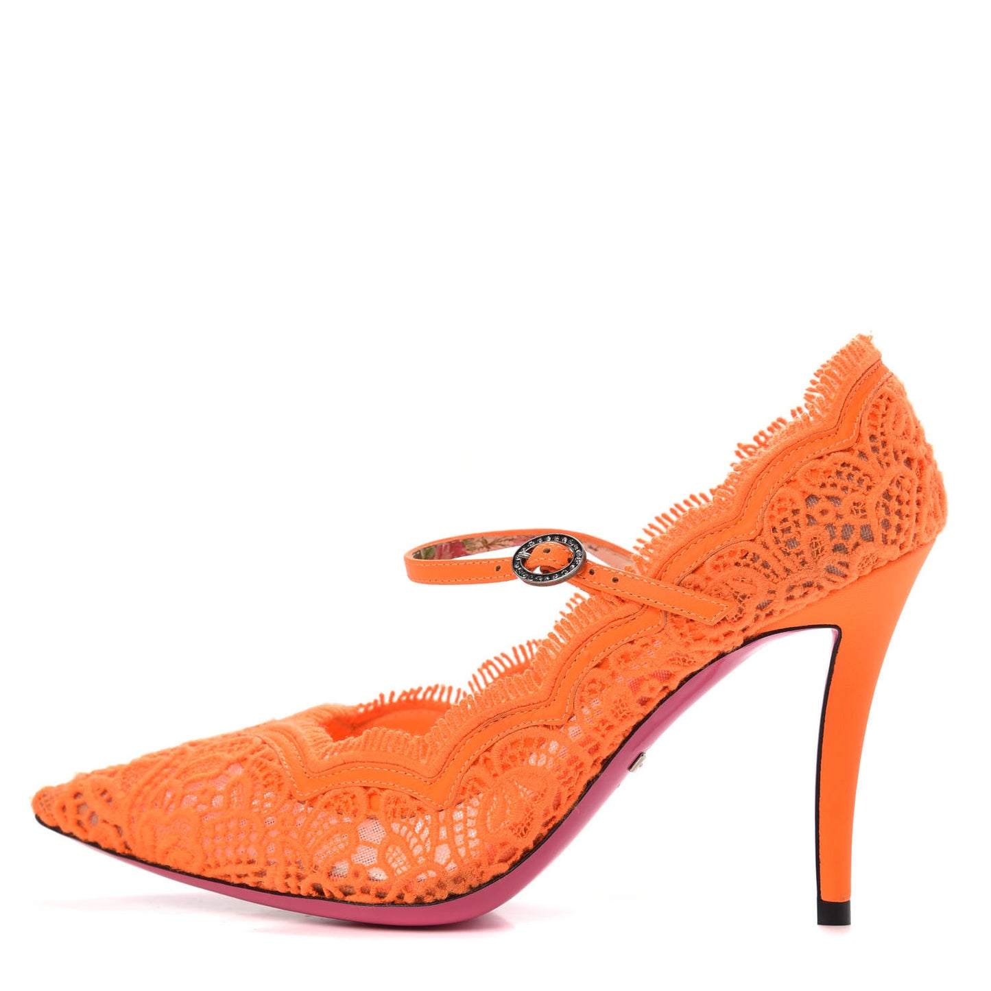 Lace Pizzo Venice Pumps 36 Orange Fluo