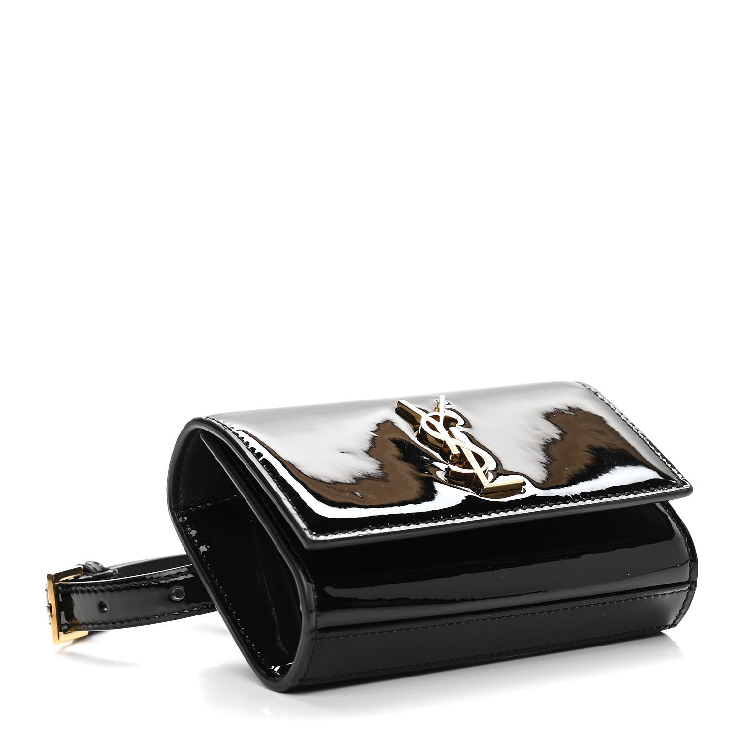 Saint Laurent Patent Monogram Kate Belt Bag Black 4 of 9