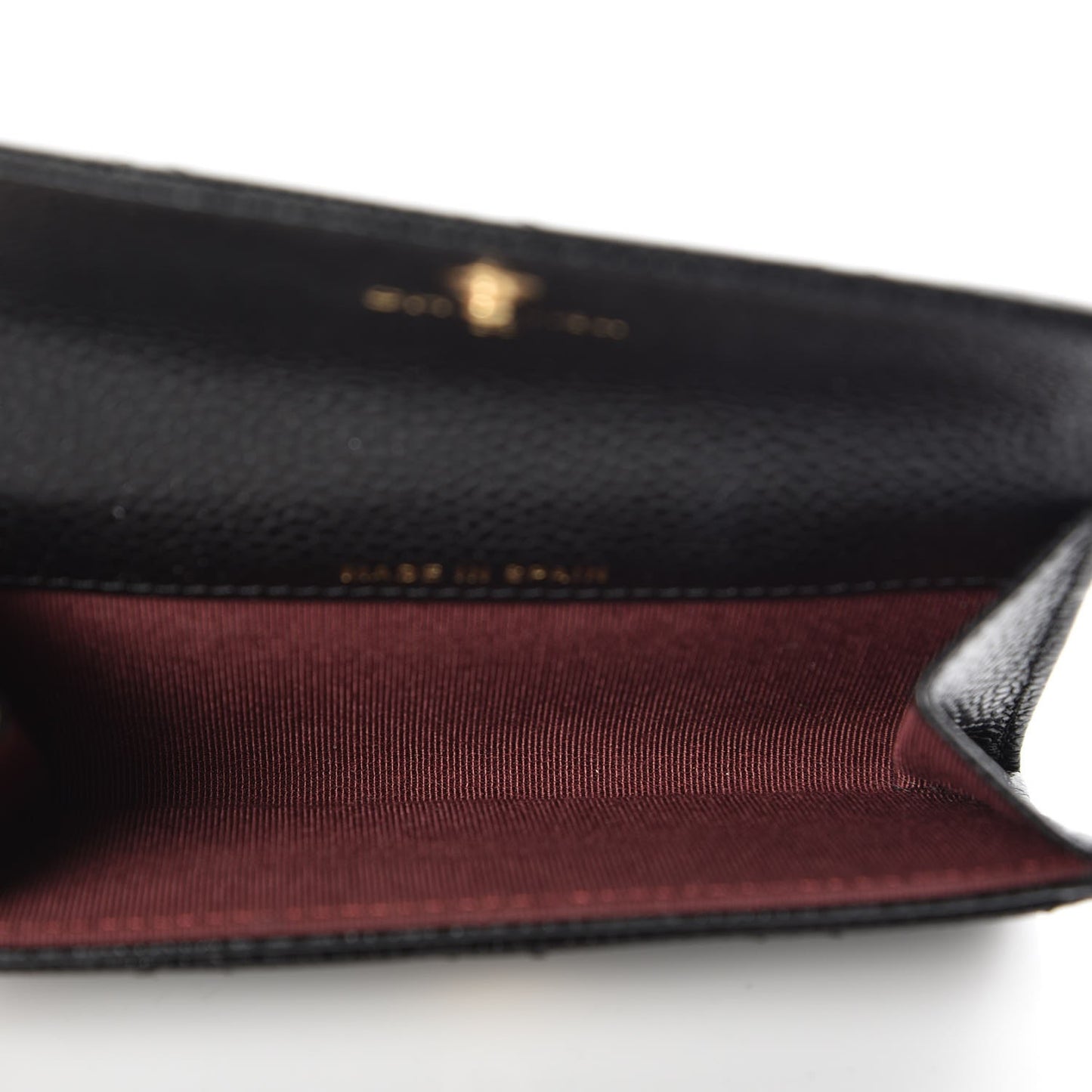 Caviar Quilted Flap Card Holder Black