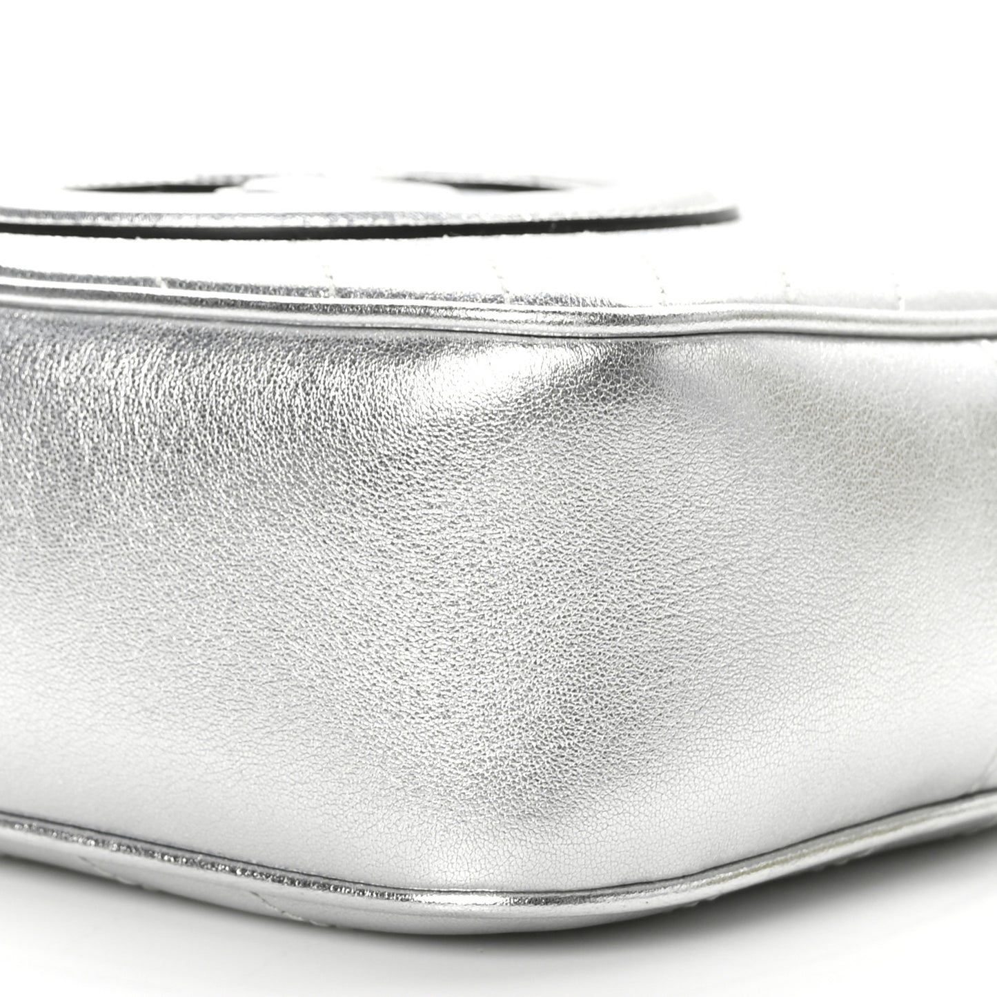Metallic Sakai Be Green Calfskin Diagonal Stitched Small Blondie Shoulder Bag Silver