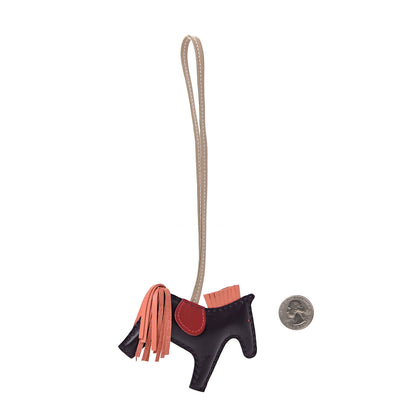 Hermes Milo Lambskin Grigri Rodeo Horse Bag Charm PM Raisin Flamingo Rouge Vif Argile 2 of 5
