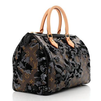 Louis Vuitton Monogram Fleur De Jais Sequins Speedy 30 3 of 14