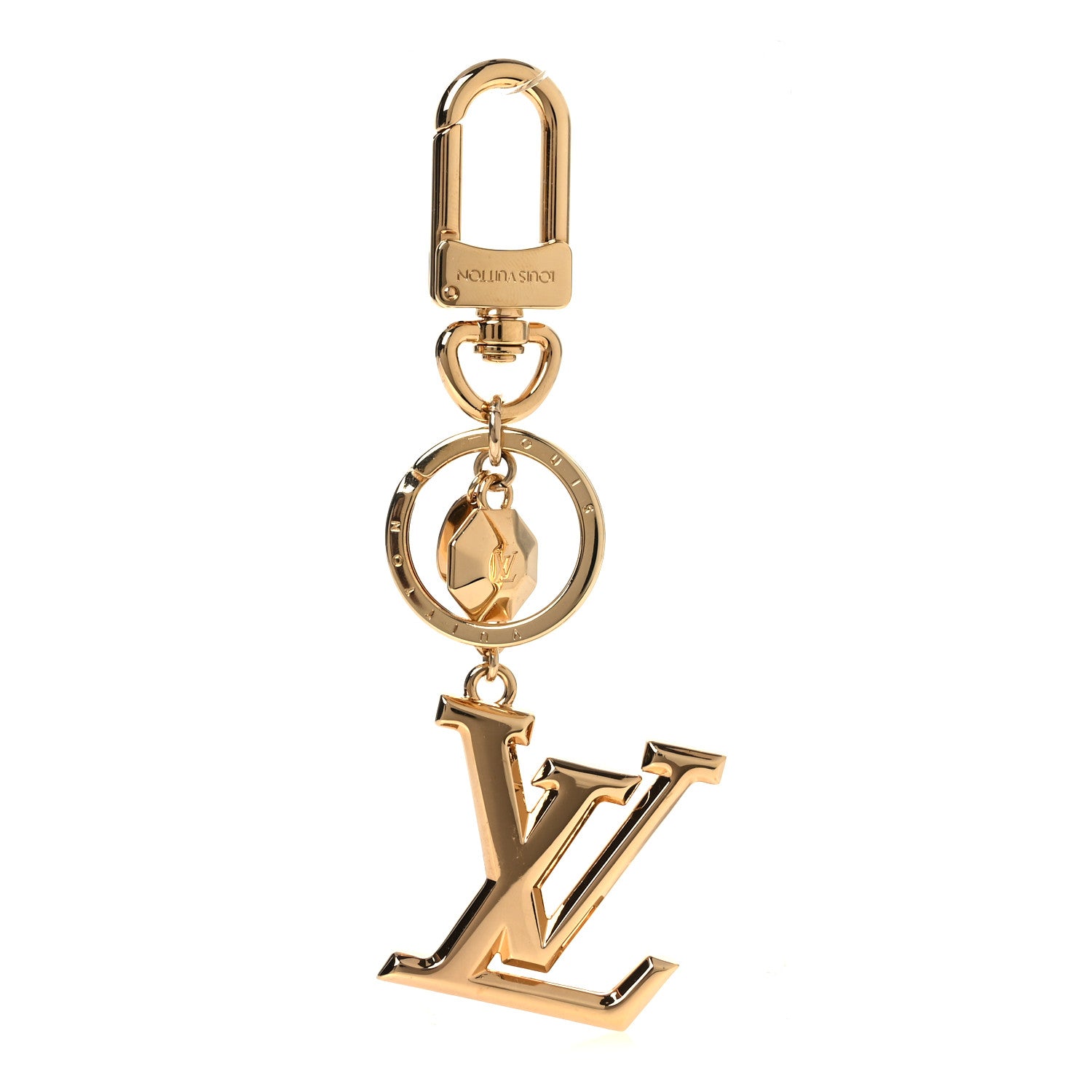 Louis Vuitton LV Facettes Bag Charm Key Holder Gold Gold 1 of 3