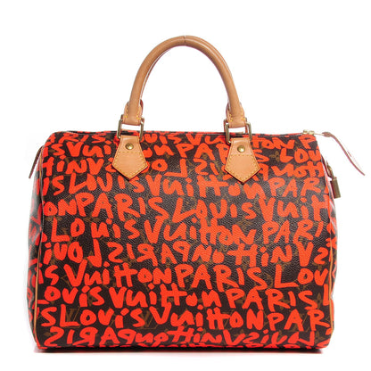 Louis Vuitton Monogram Graffiti Speedy 30 Orange 1 of 7