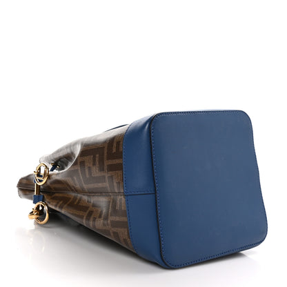 Fendi Glazed Fabric Vitello Grace F is Fendi FF 1974 Stamp Patch Grande Mon Tresor Bucket Bag Mogano Panna Iris 4 of 12