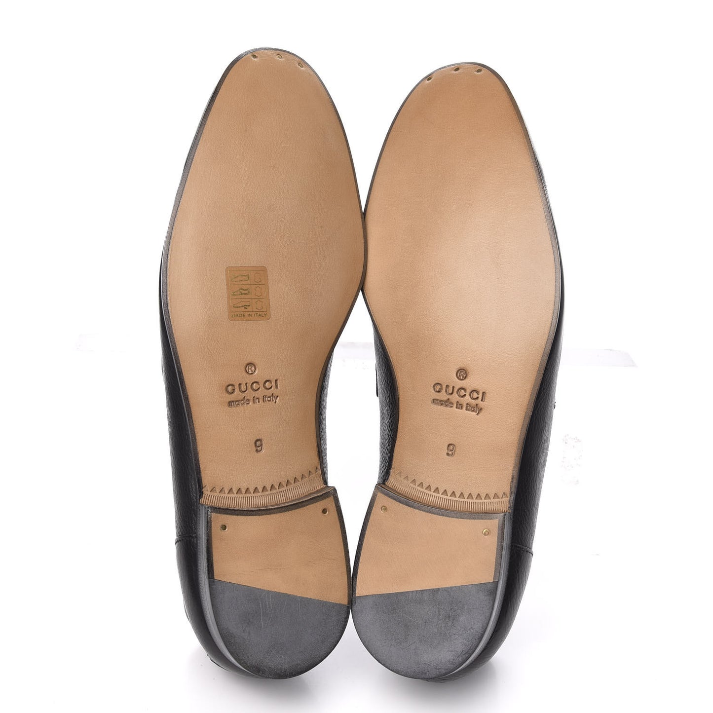 Calfskin Web Mens Horsebit Loafers 9 Black