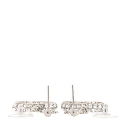 Chanel Baguette Crystal CC Drop Earrings Silver 3 of 4
