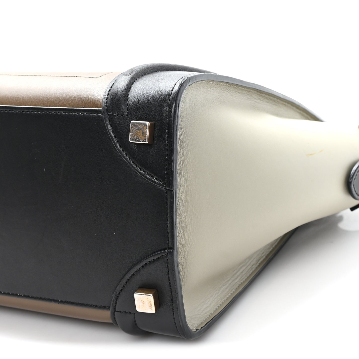 Satin Smooth Calfskin Micro Tri-Color Luggage Dark Grey