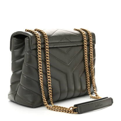 Saint Laurent Calfskin Y Quilted Monogram Small Loulou Chain Satchel Pebble 3 of 10