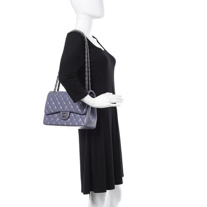 Chanel Lambskin Quilted Jumbo Double Flap Light Purple 2 of 18