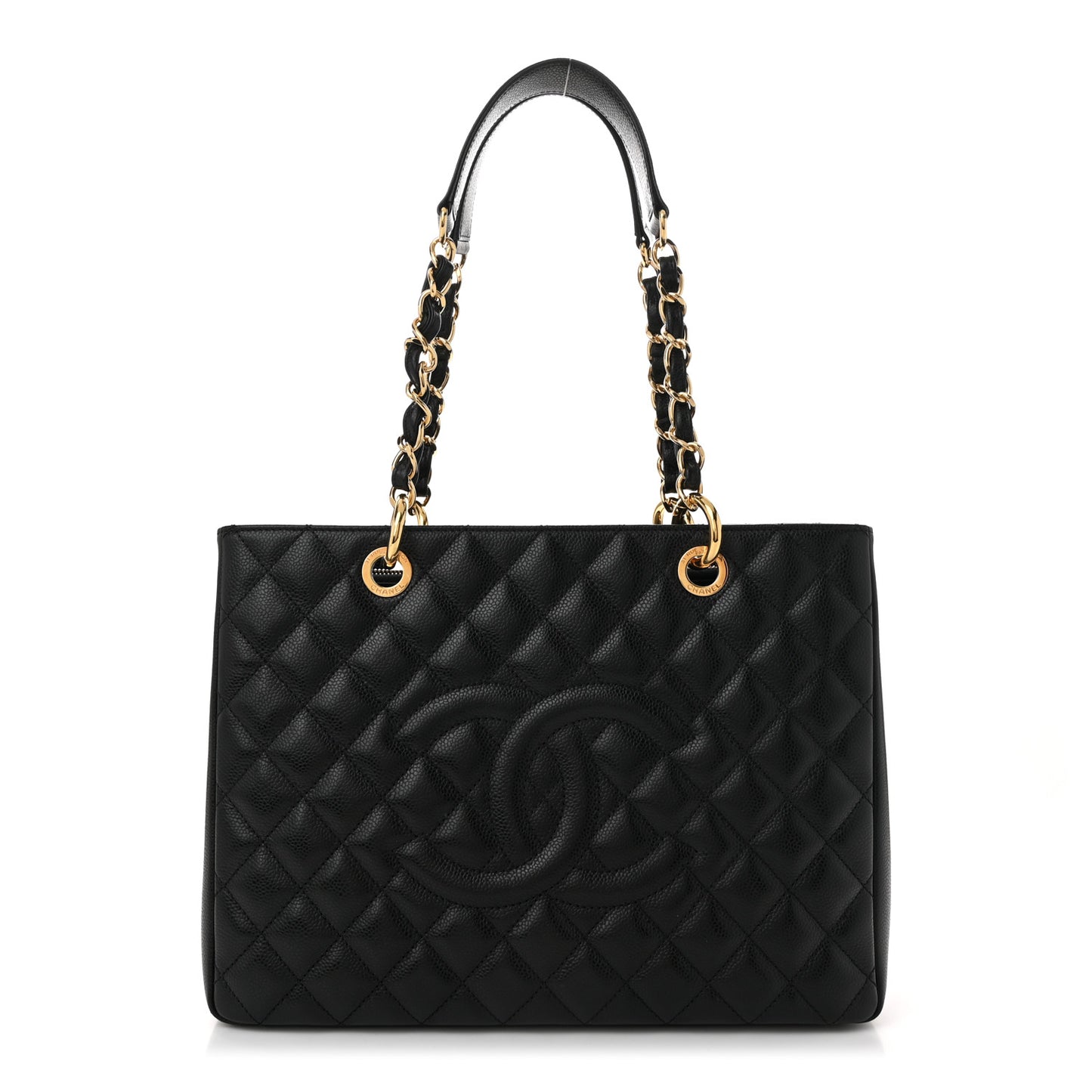 Quilted Grand Shopping Tote GST Black