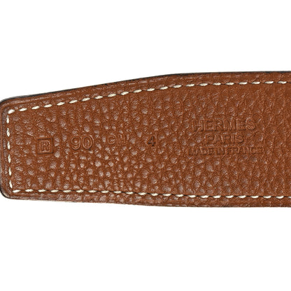 Hermes Box Togo 32mm Belt Strap 90/36 Black Gold 5 of 8