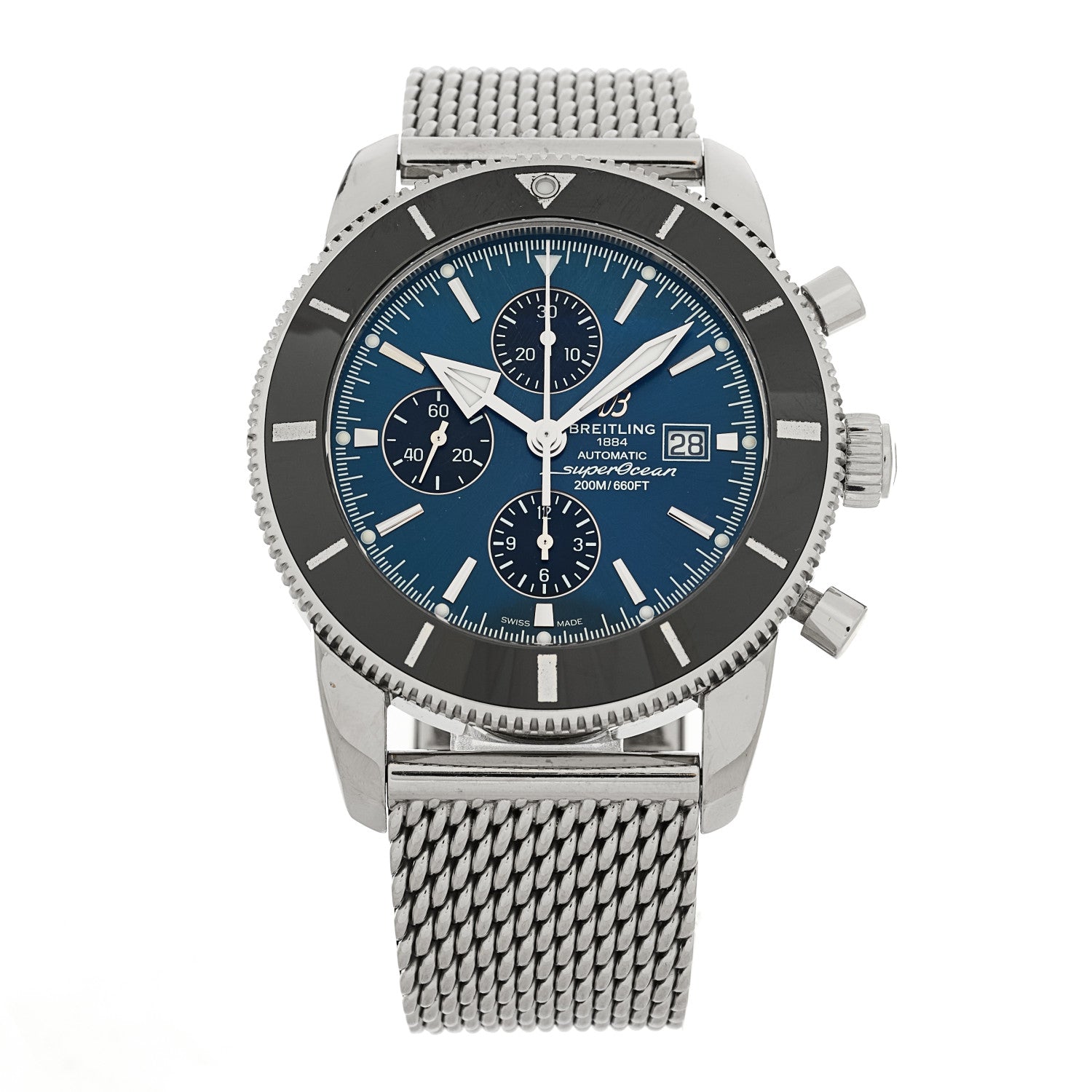 Breitling Stainless Steel 45mm Superocean Heritage II Chronograph Automatic Watch Blue A1332024 1 of 6