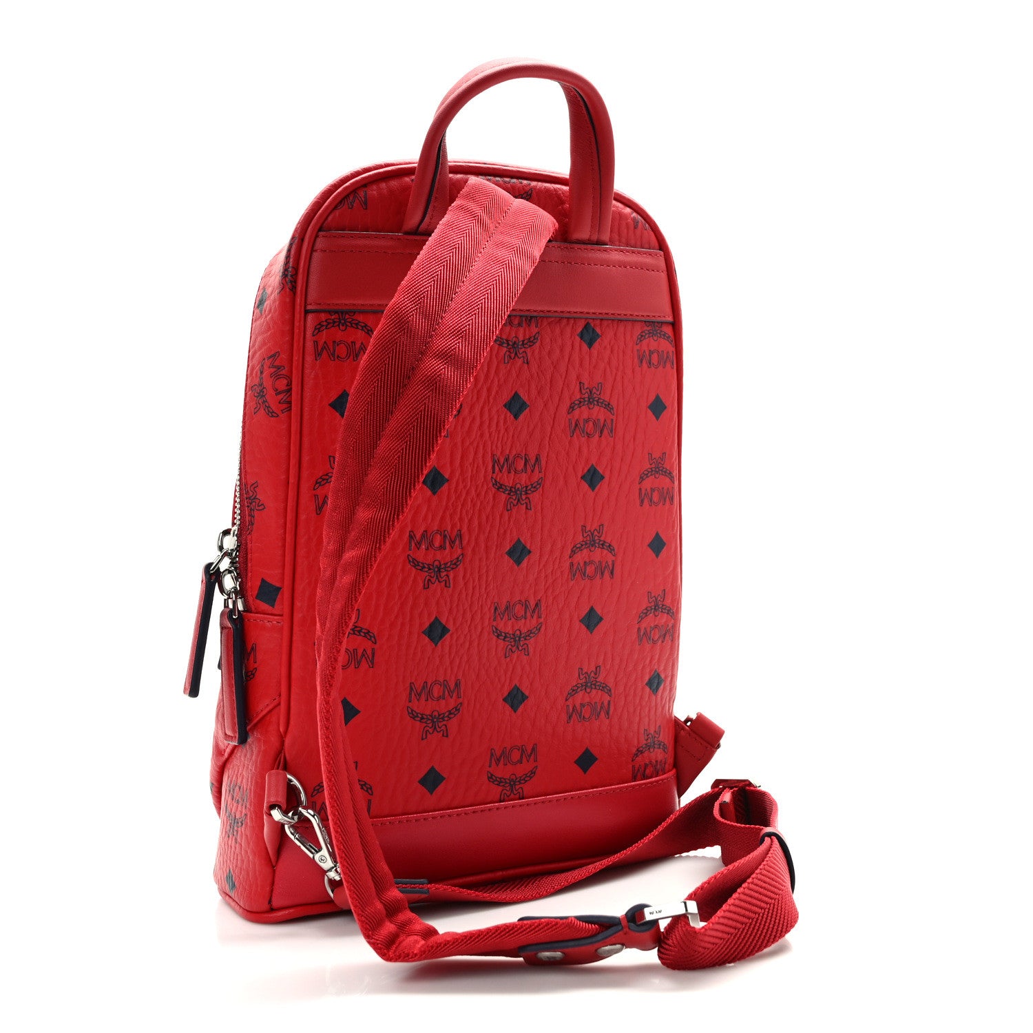 MCM Visetos Klassik Small Sling Bag Ruby Red 3 of 10