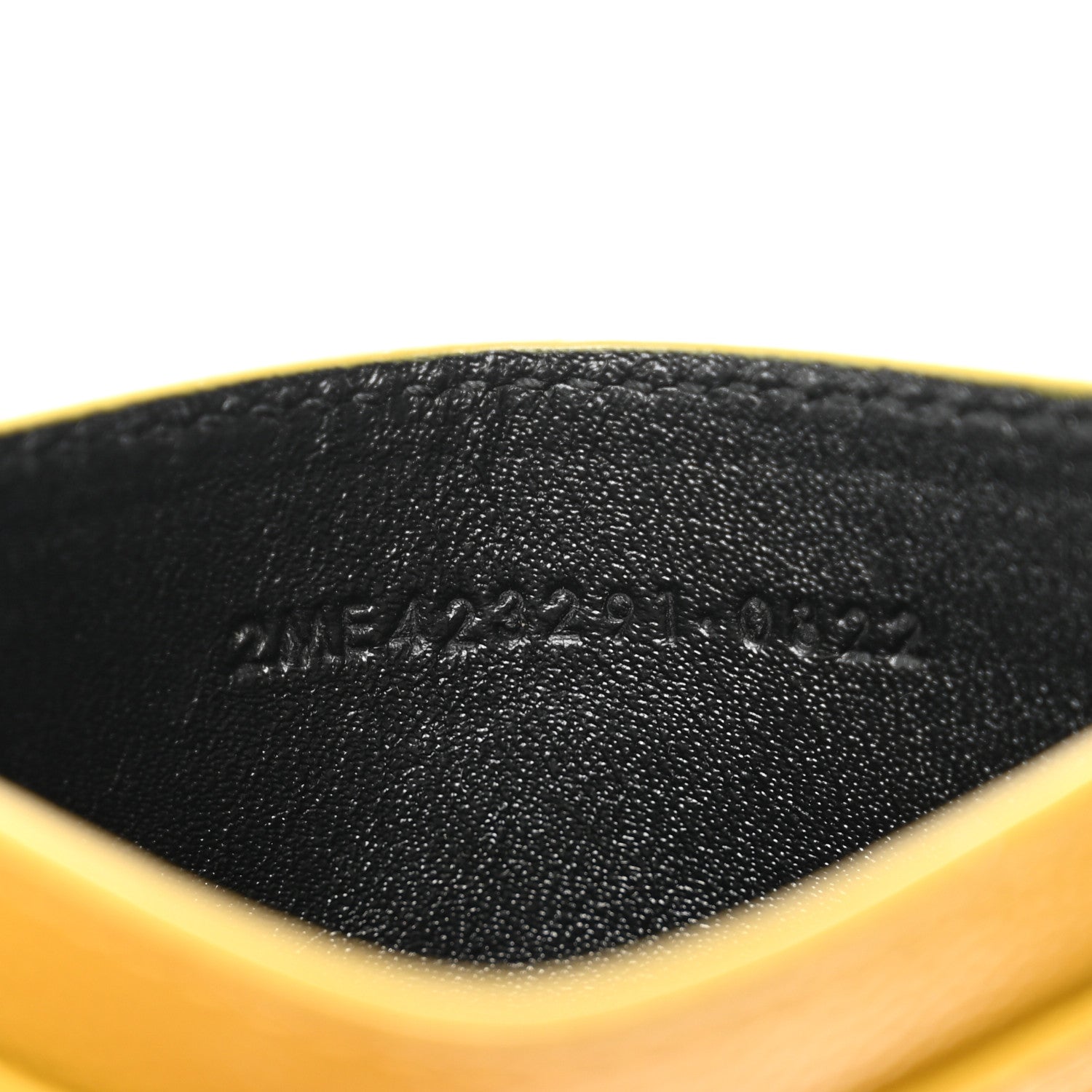 Saint Laurent Grain De Poudre Matelasse Chevron Monogram Credit Card Case Light Chartreuse 6 of 8