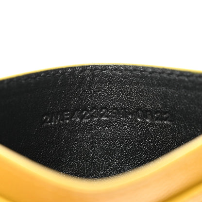 Saint Laurent Grain De Poudre Matelasse Chevron Monogram Credit Card Case Light Chartreuse 6 of 8