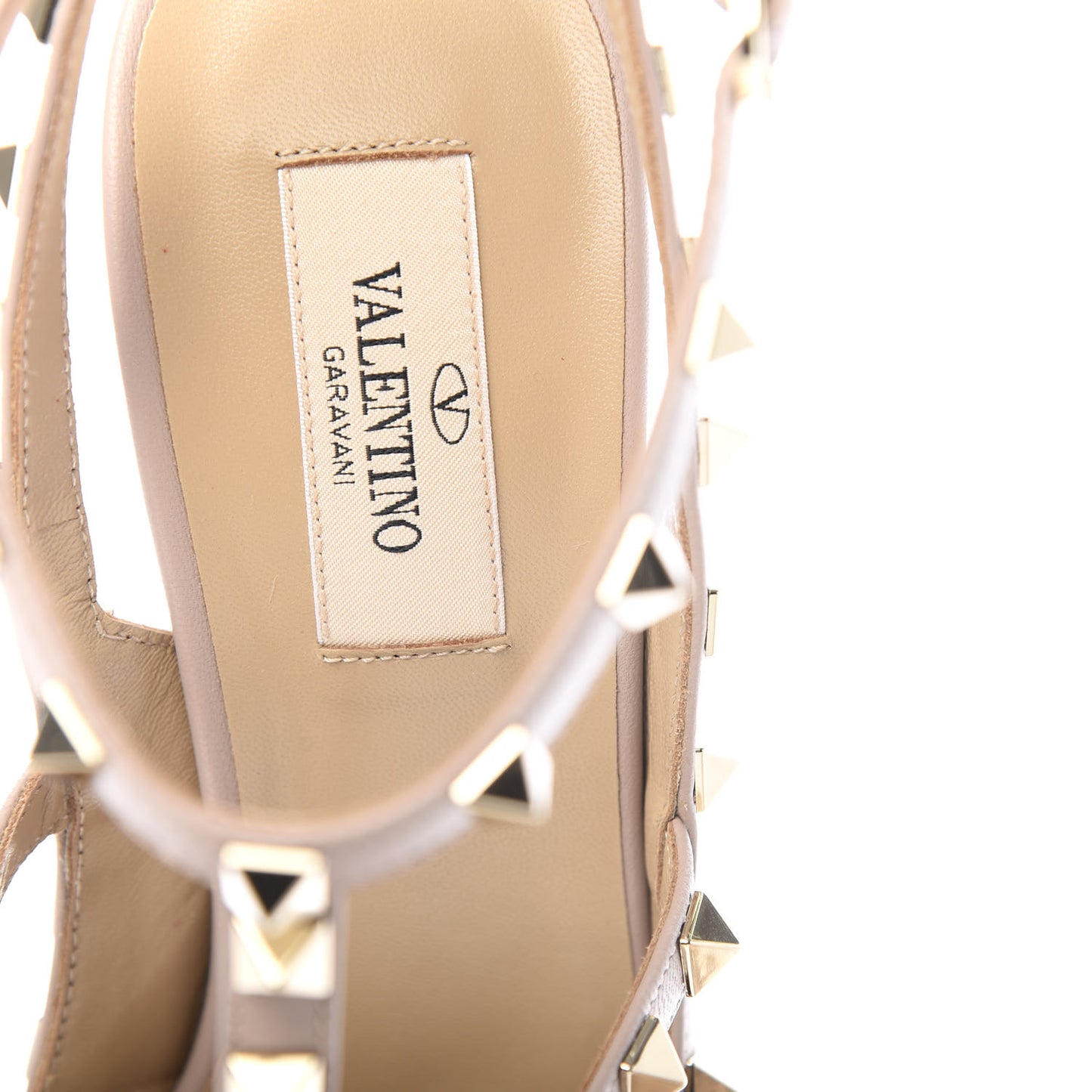 Patent Nappa Rockstud Ankle Strap 100mm Pumps 39.5 Poudre