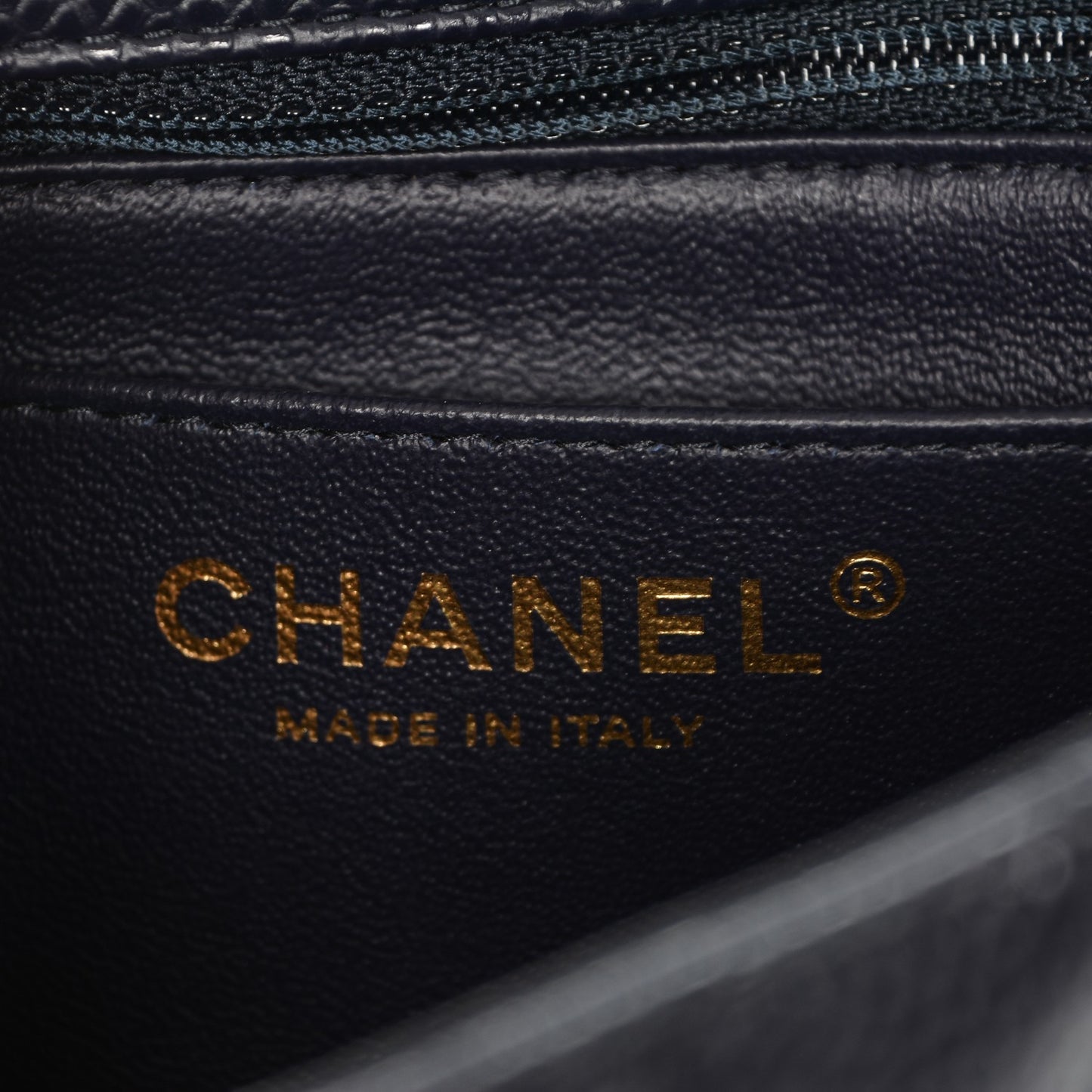 Caviar Quilted Mini Square Flap Navy