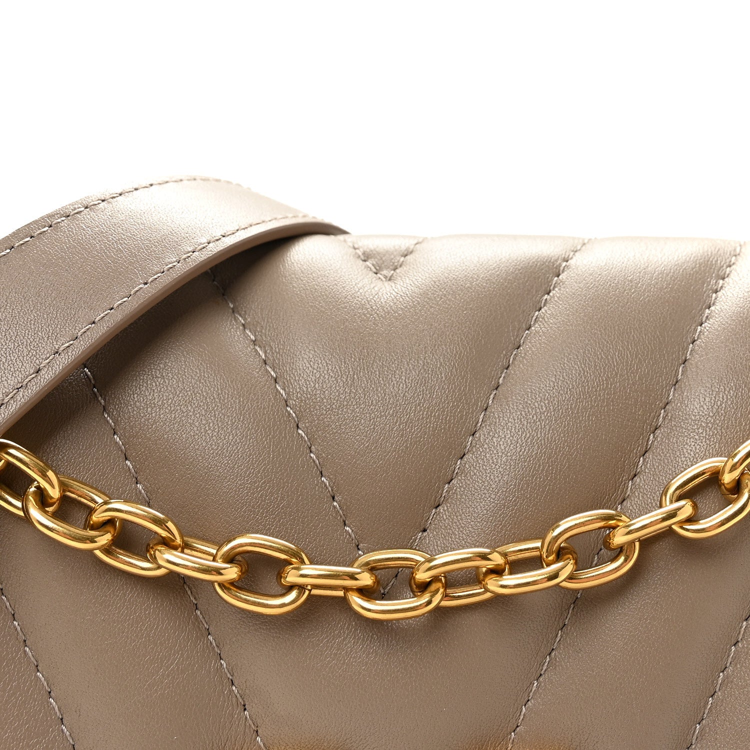 Louis Vuitton Calfskin LV New Wave Chain Bag Taupe 7 of 9
