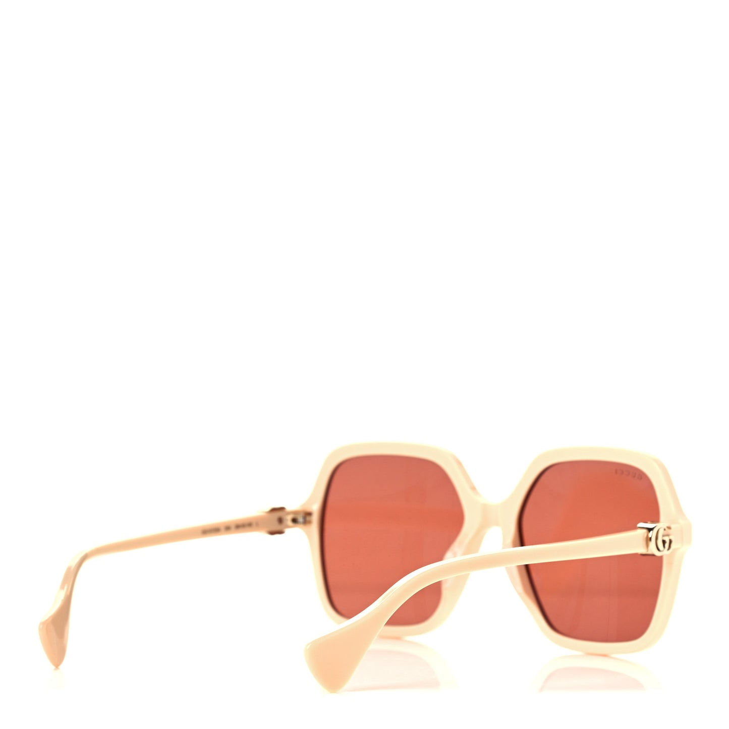 Acetate Oversize Rectangle Frame GG1072SA Sunglasses Shiny Solid Powder Pink Ivory
