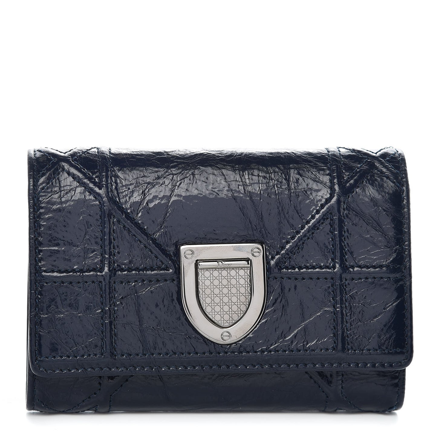 Lambskin Diorama Elancee Wallet Dark Marine