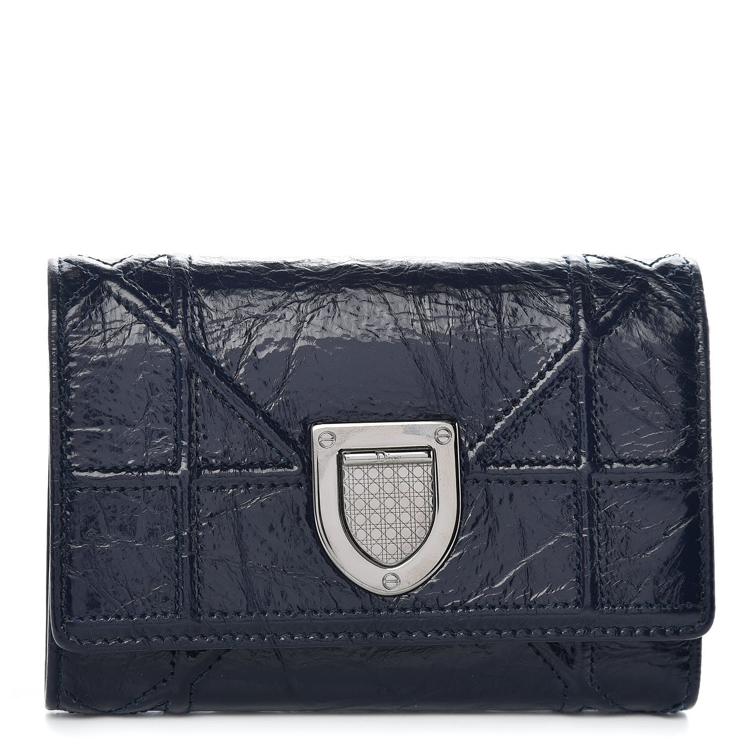Christian Dior Lambskin Diorama Elancee Wallet Dark Marine 1 of 12