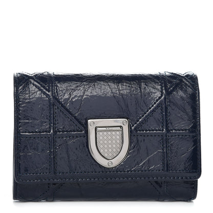 Christian Dior Lambskin Diorama Elancee Wallet Dark Marine 1 of 12