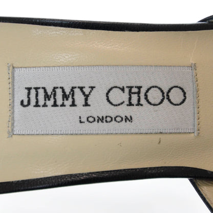 Jimmy Choo Leather Kitten Heels Slides 37 Black 5 of 6