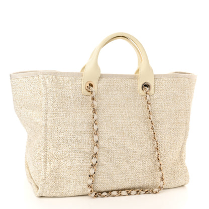 Chanel Canvas Medium Deauville Tote Light Beige 3 of 10