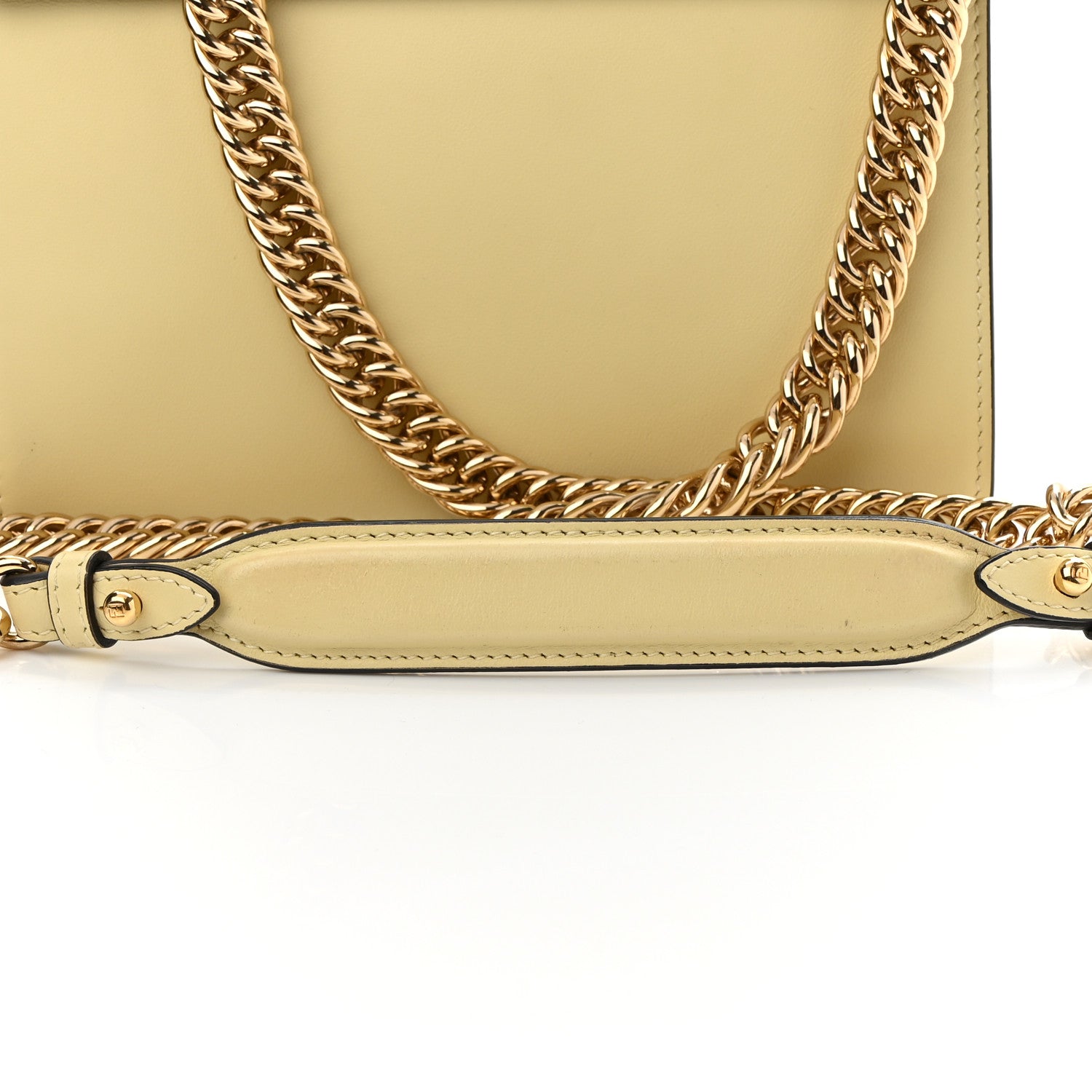 Fendi Vitello Grace Openwork Small Kan I Shoulder Bag Banana 11 of 11