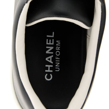 Chanel Calfskin CC Womens Sneakers 37.5 Black 7 of 9
