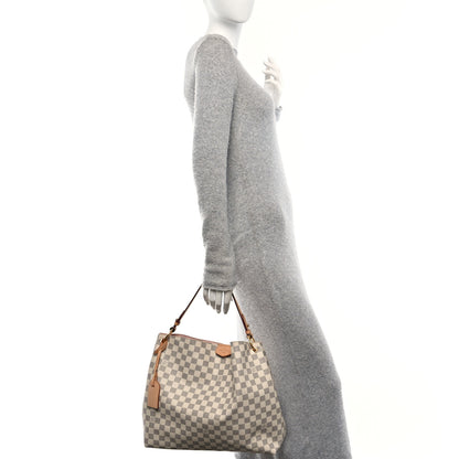 Louis Vuitton Damier Azur Graceful MM Rose Ballerine 2 of 9