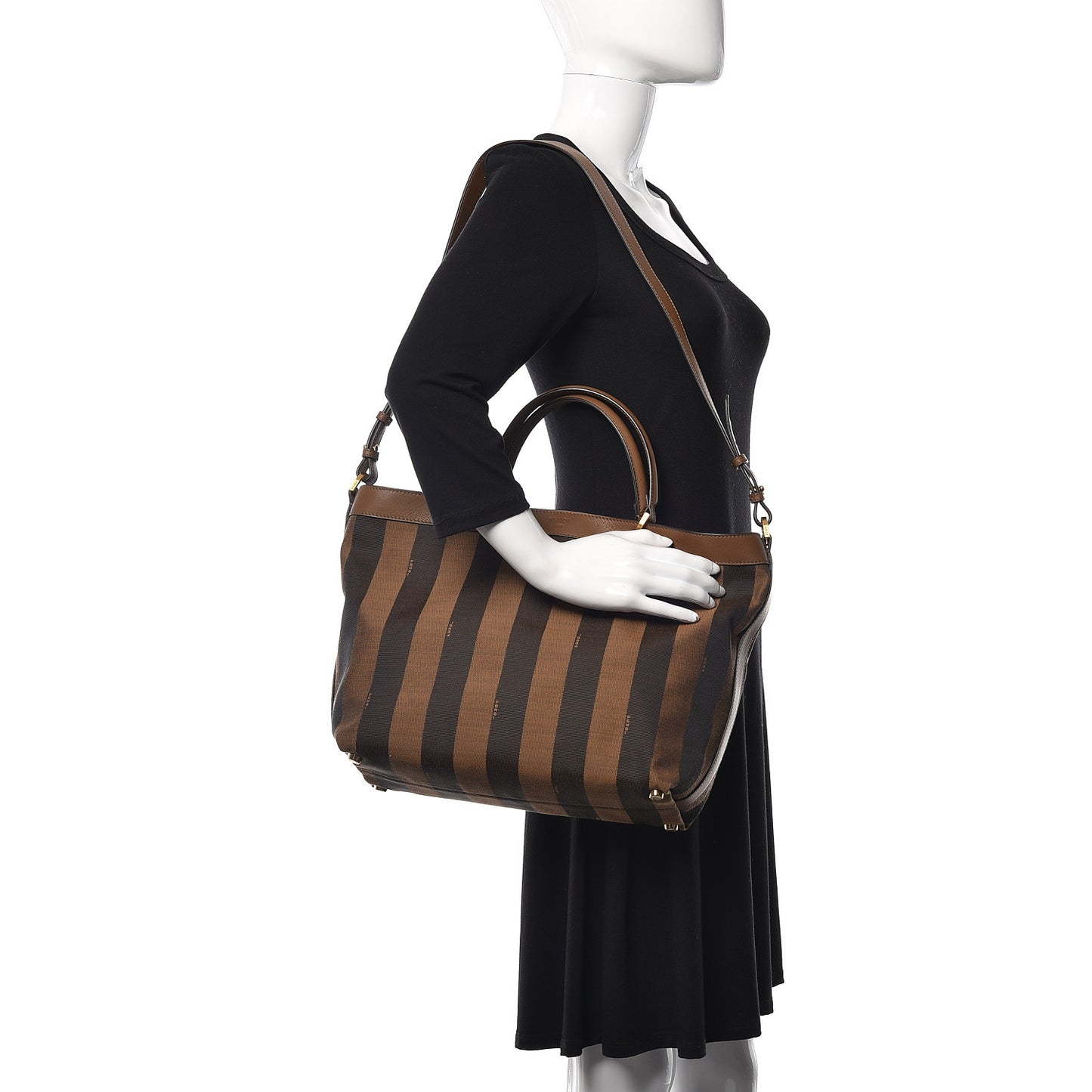 Pequin Vitello Shoulder Tote Tobacco Foresta