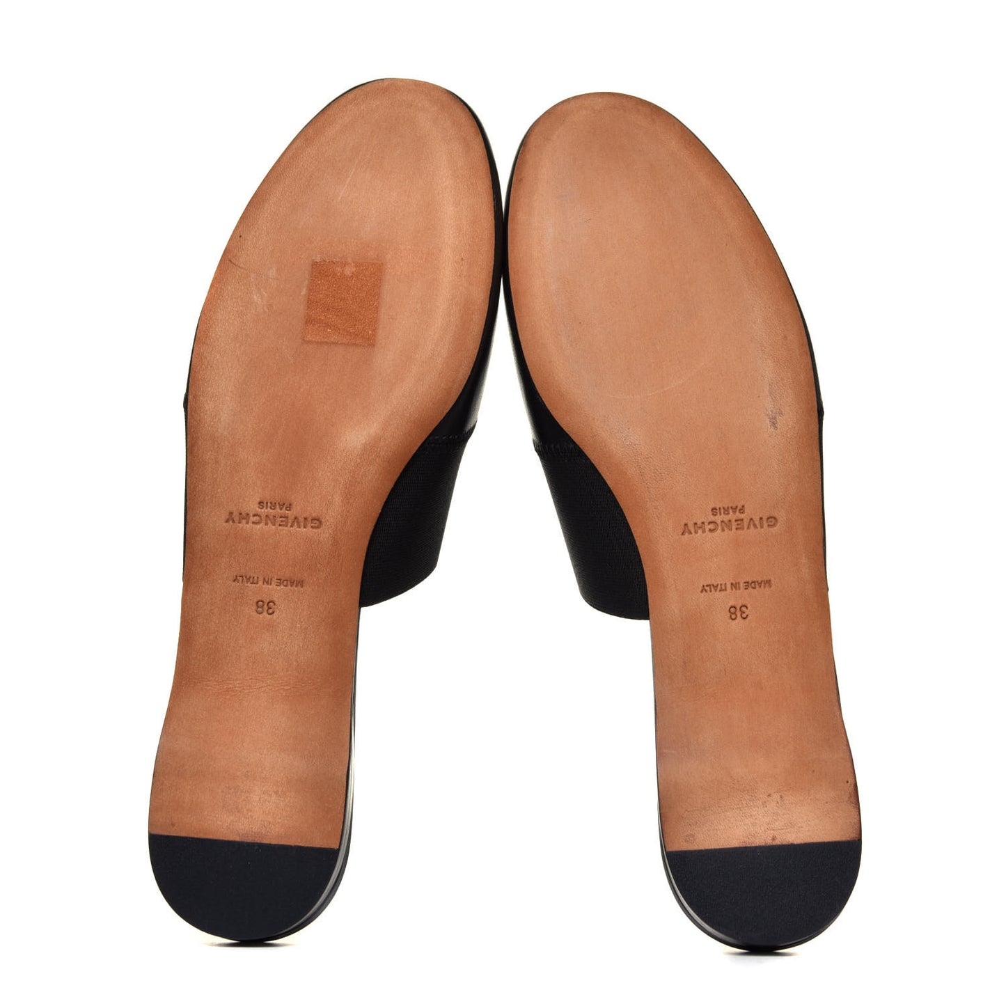 Lambskin Bedford Logo Mule Slides 38 Black