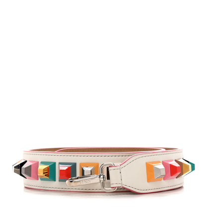 Fendi Vitello Dolce Plexiglass Bi-Color Studded Strap You White Ice Cuoio Multicolor 1 of 6