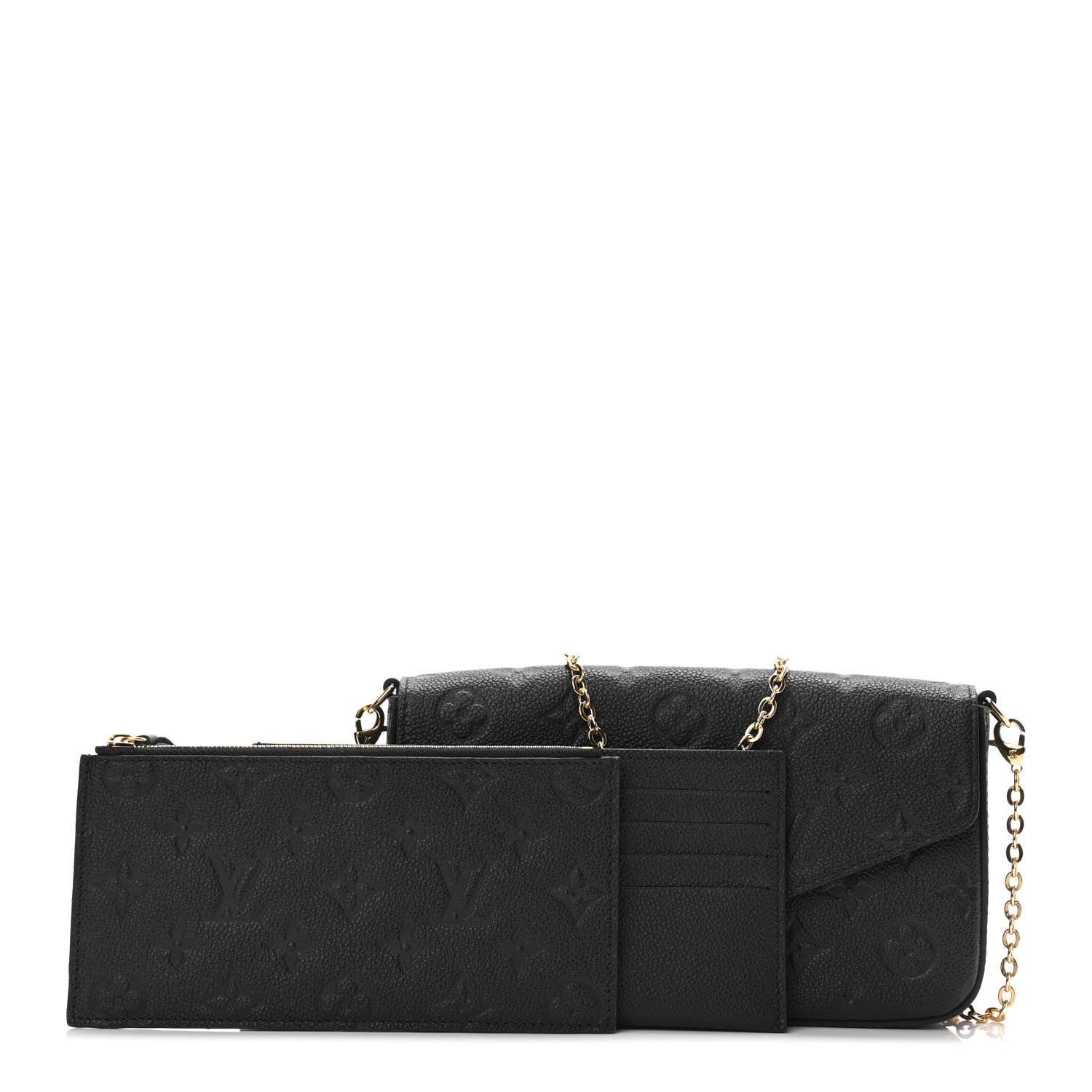Louis Vuitton Empreinte Pochette Felicie Chain Wallet Black 1 of 11