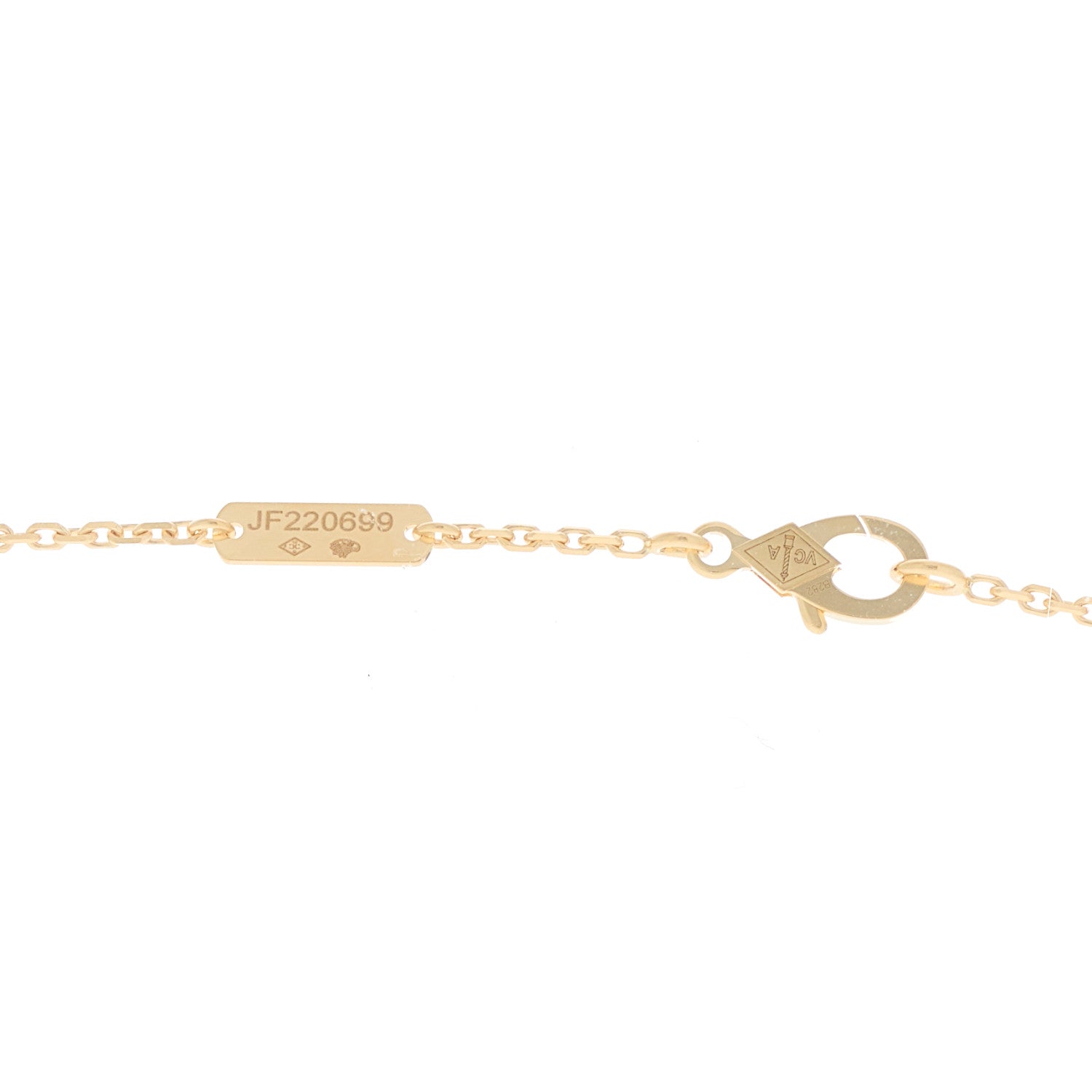 Van Cleef & Arpels 18K Yellow Gold Mother of Pearl Vintage Alhambra Pendant Necklace 5 of 6